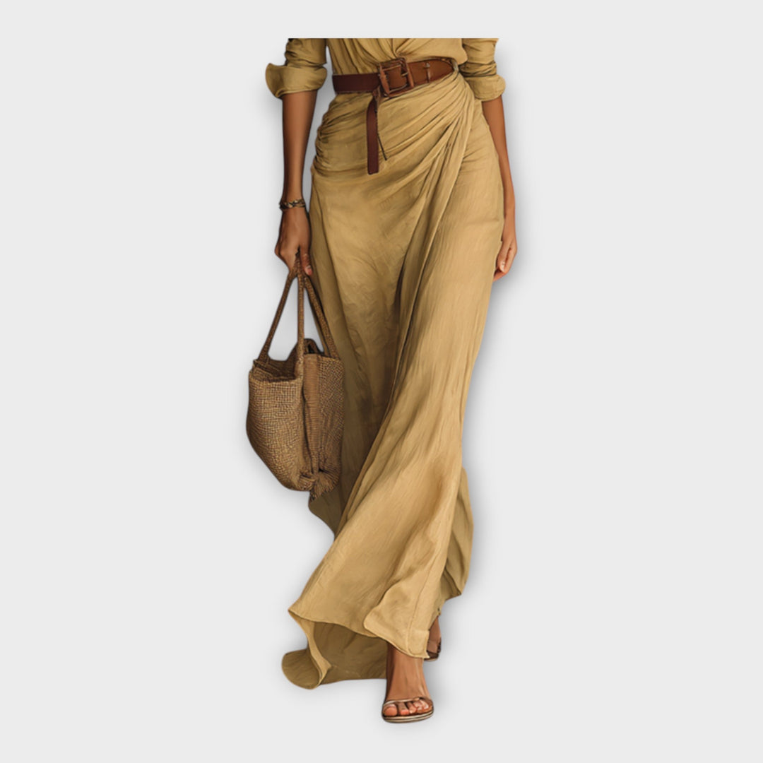 Vestido arejado com elegância intemporal