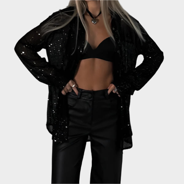Blusa com Lantejoulas para Festa