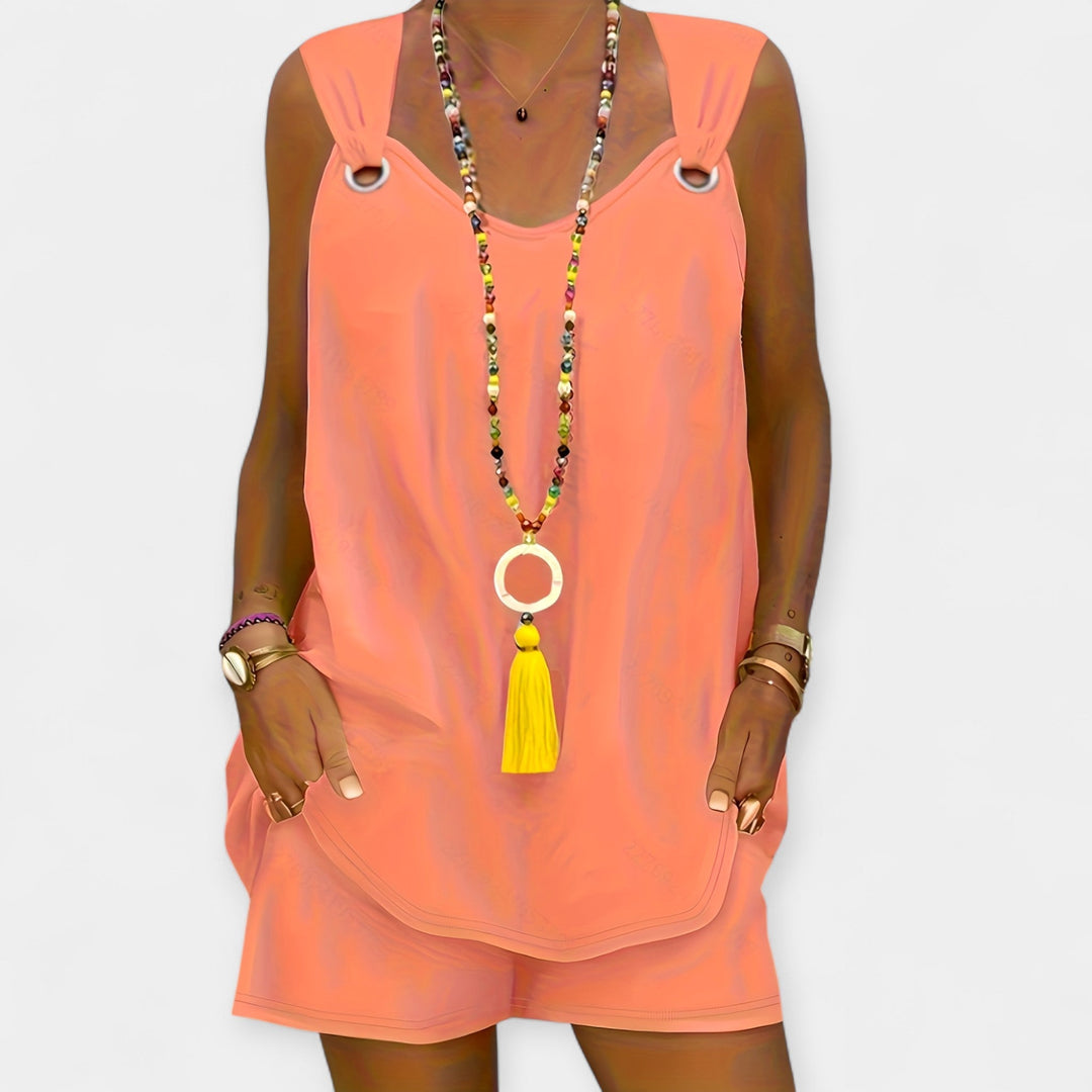 Conjunto de Blusa Sem Mangas e Calções
