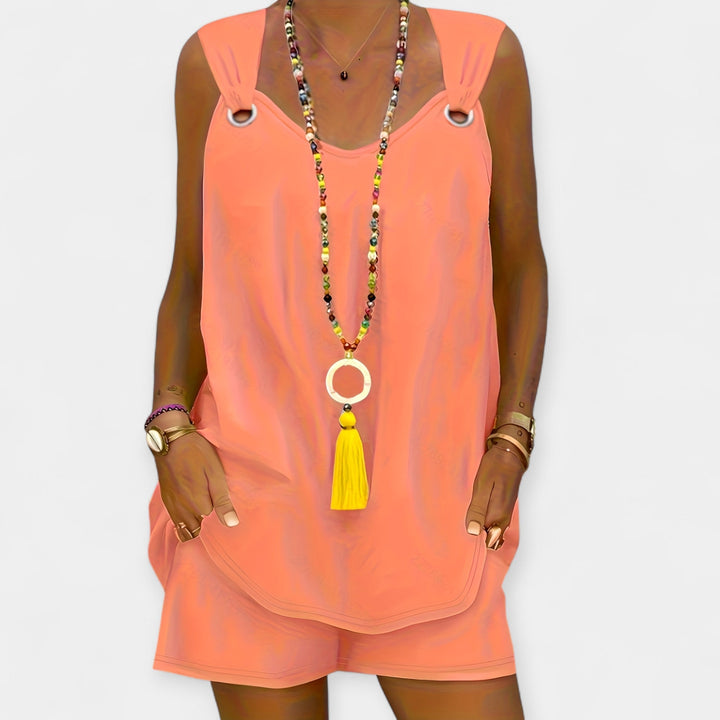 Conjunto de Blusa Sem Mangas e Calções