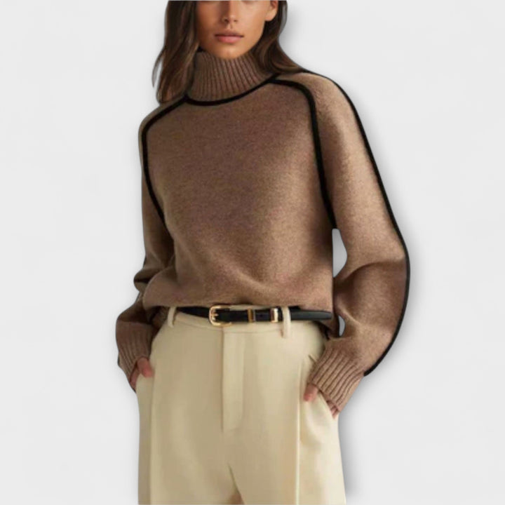 Emilie - Suéter suave e elegante com gola alta
