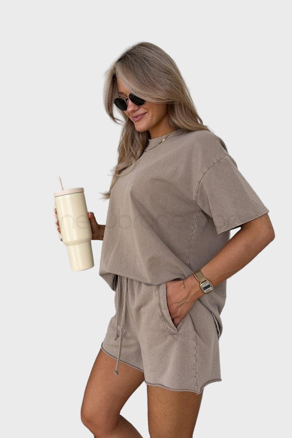 Conjunto Bicolor de Algodão com 2 Peças