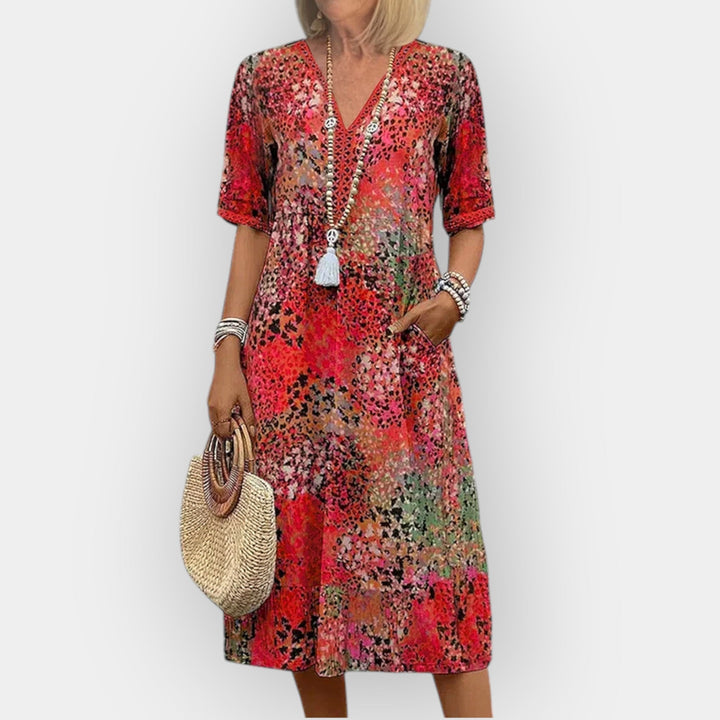 Vestido Midi Floral com Estilo