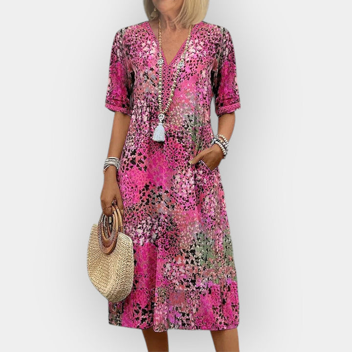 Vestido Midi Floral com Estilo