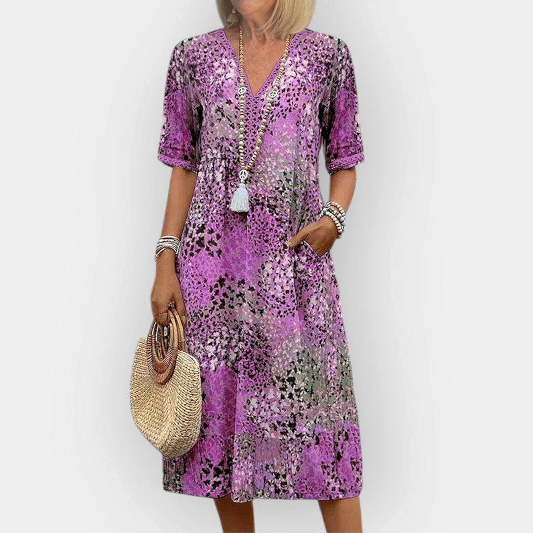 Vestido Midi Floral com Estilo