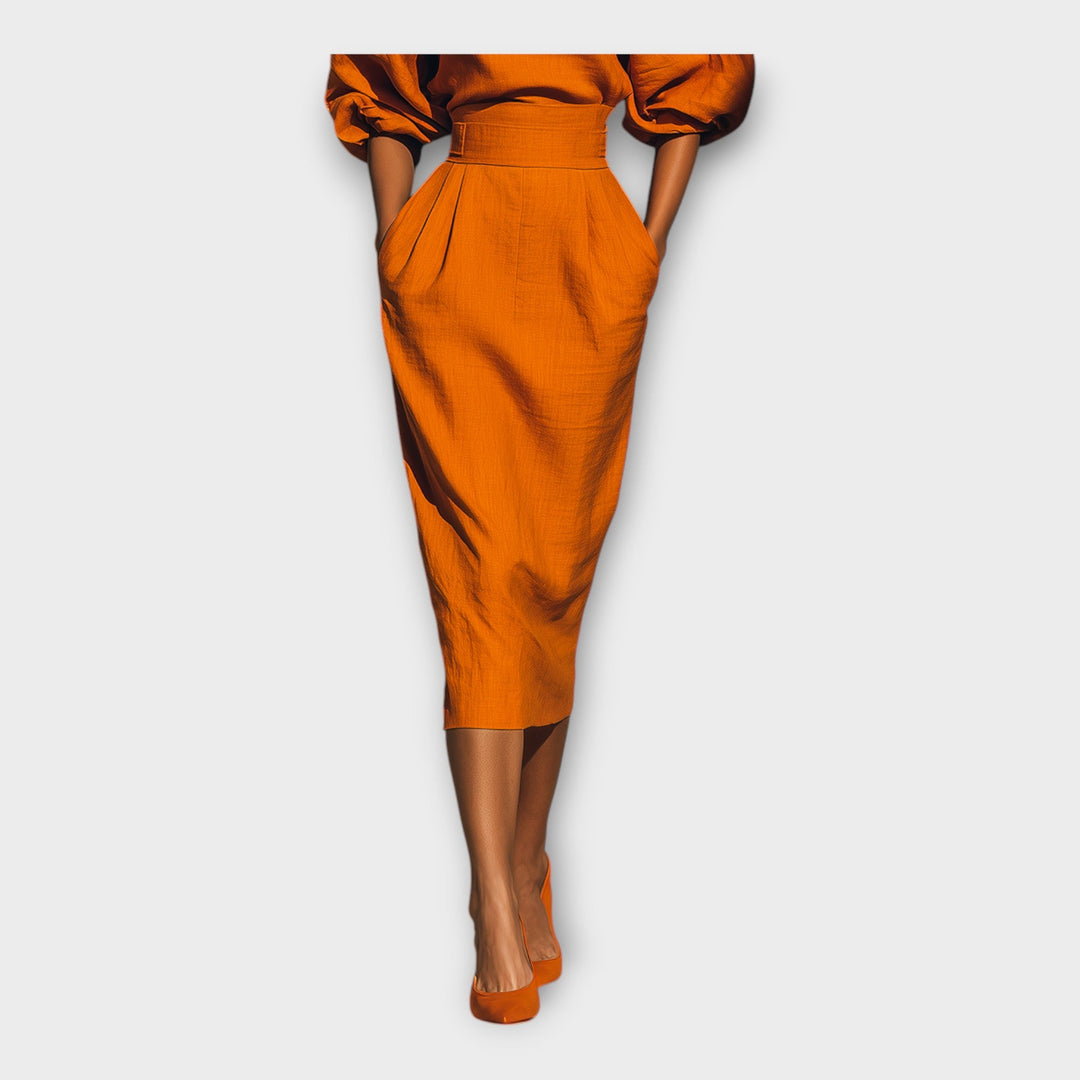 Vestido elegante com design refinado e estética minimalista