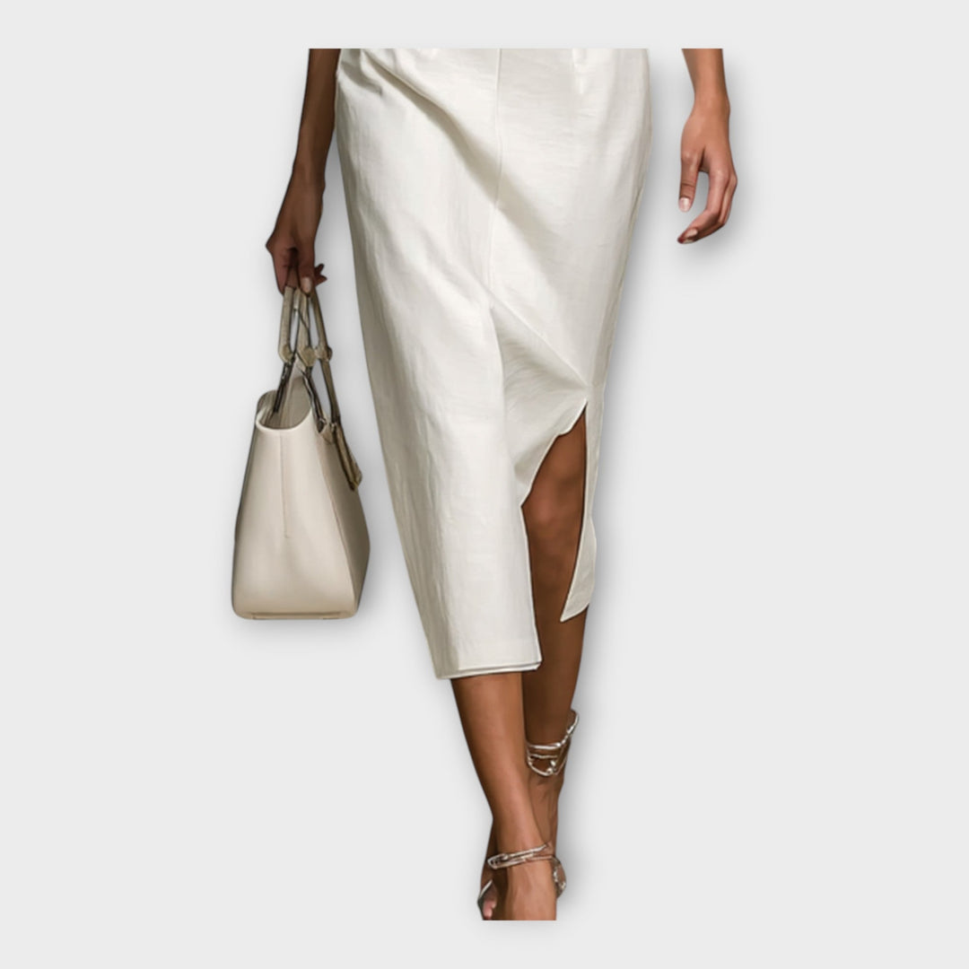 Vestido com detalhe bordado requintado