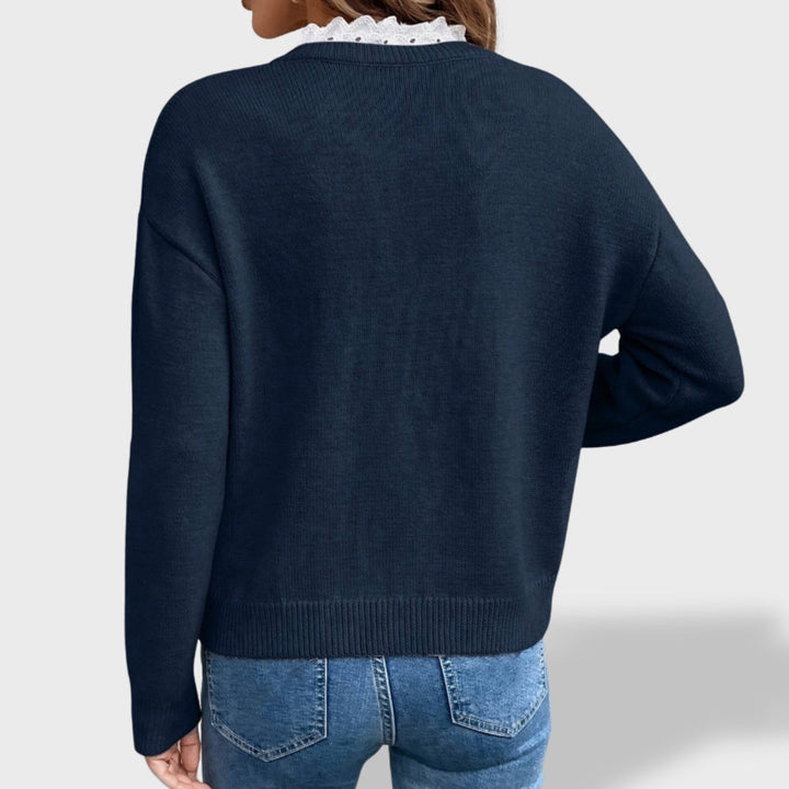 Diana™ | Camisola de Malha Fina com Renda
