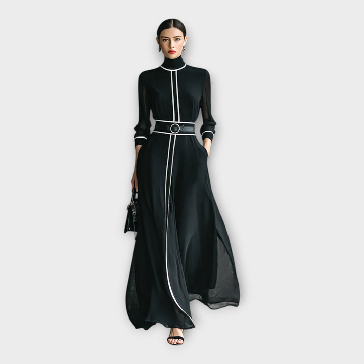 Vestido longo com elegância minimalista