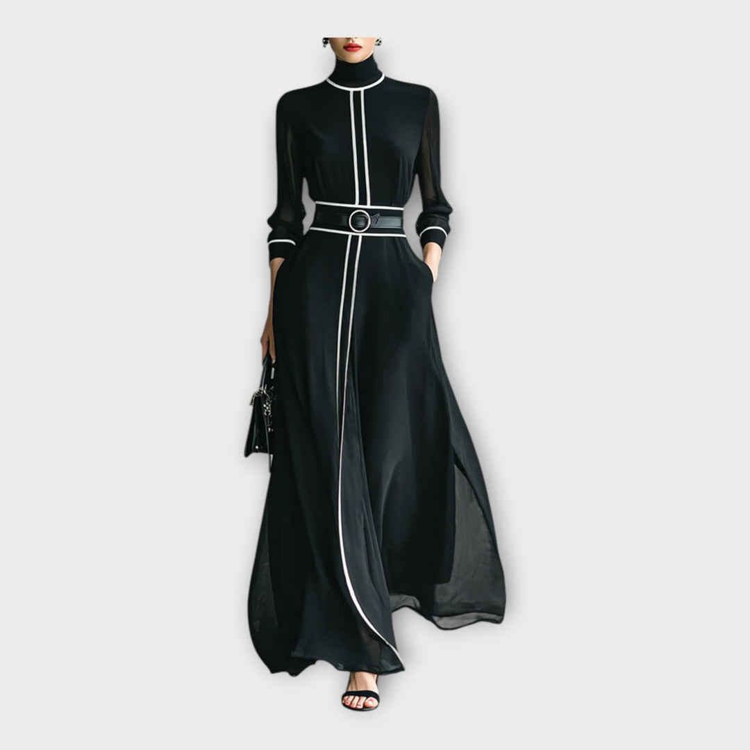Vestido longo com elegância minimalista