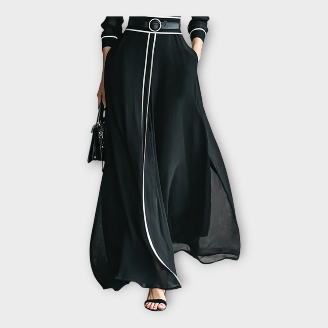 Vestido longo com elegância minimalista