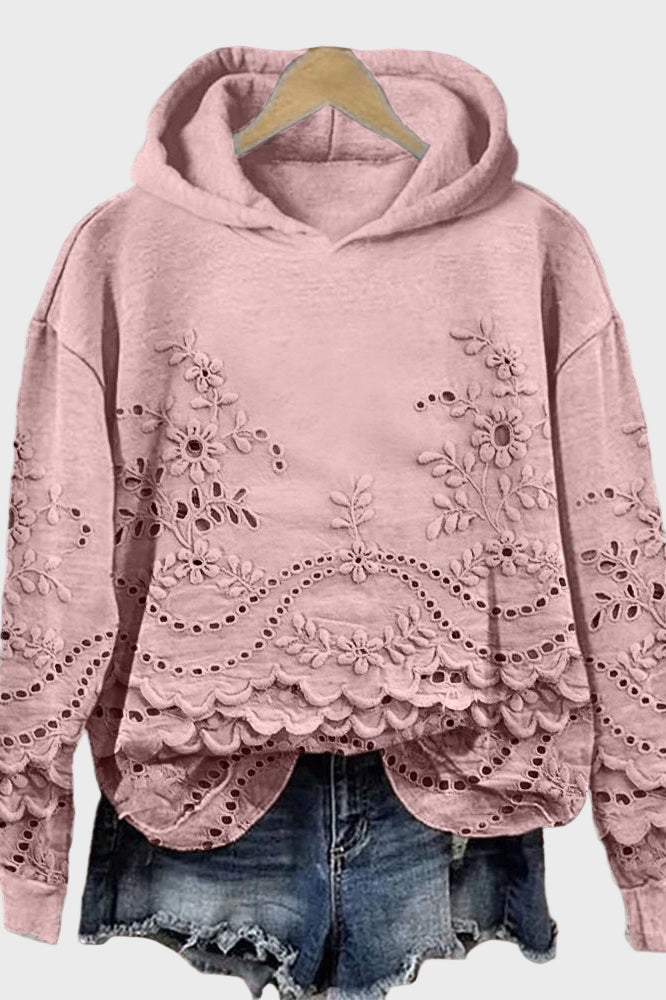 Sweatshirt com Capuz em Renda Verde Pradaria