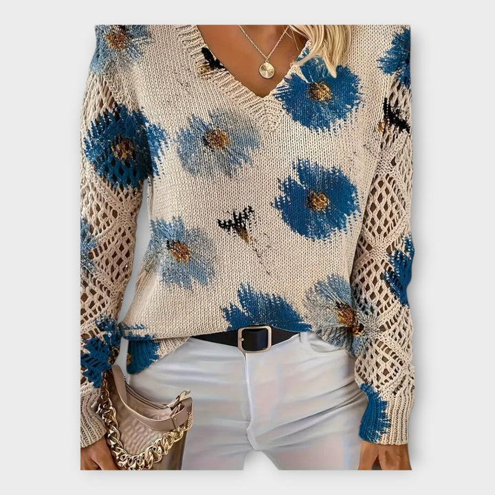 Camisola Tricot com Detalhes em Renda