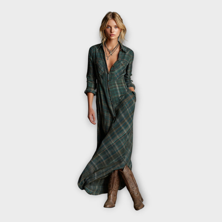Vestido tipo camisa com elegância atemporal