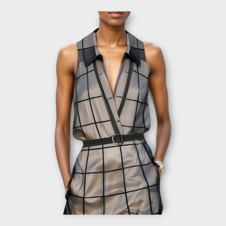 Vestido elegante com detalhes modernos e design requintado
