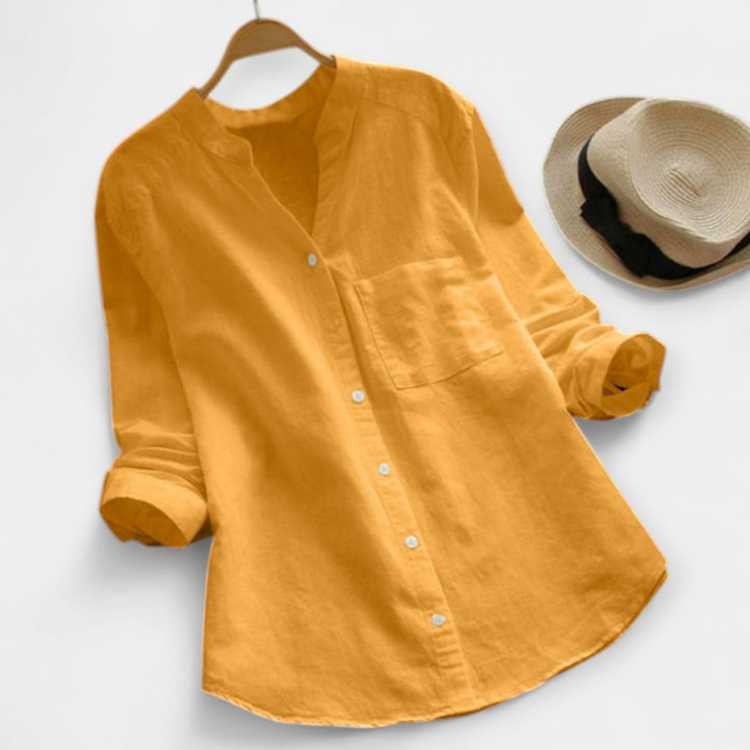Camisa Confortável de Linho e Algodão