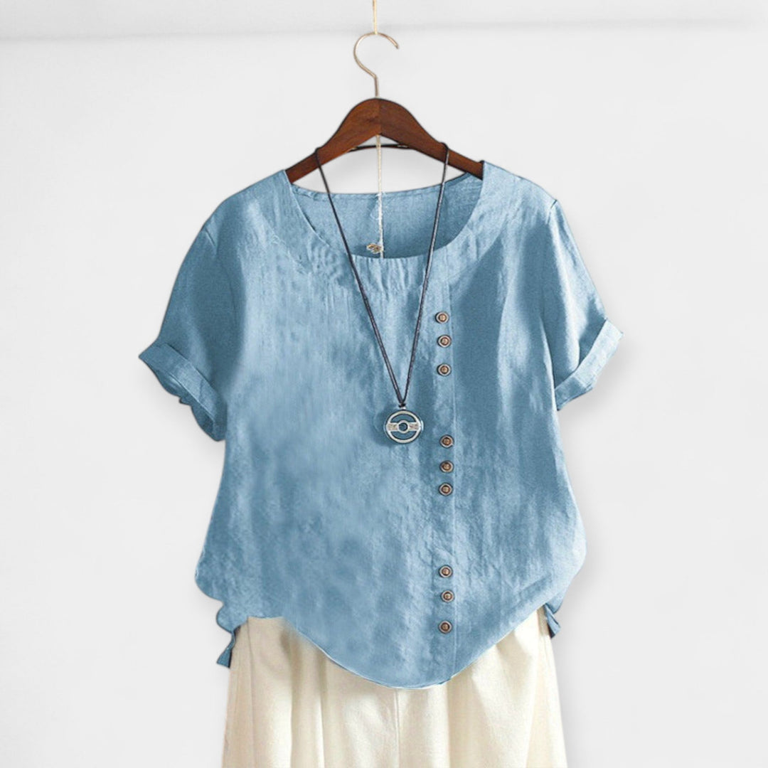 Blusa de Manga Curta com Botões