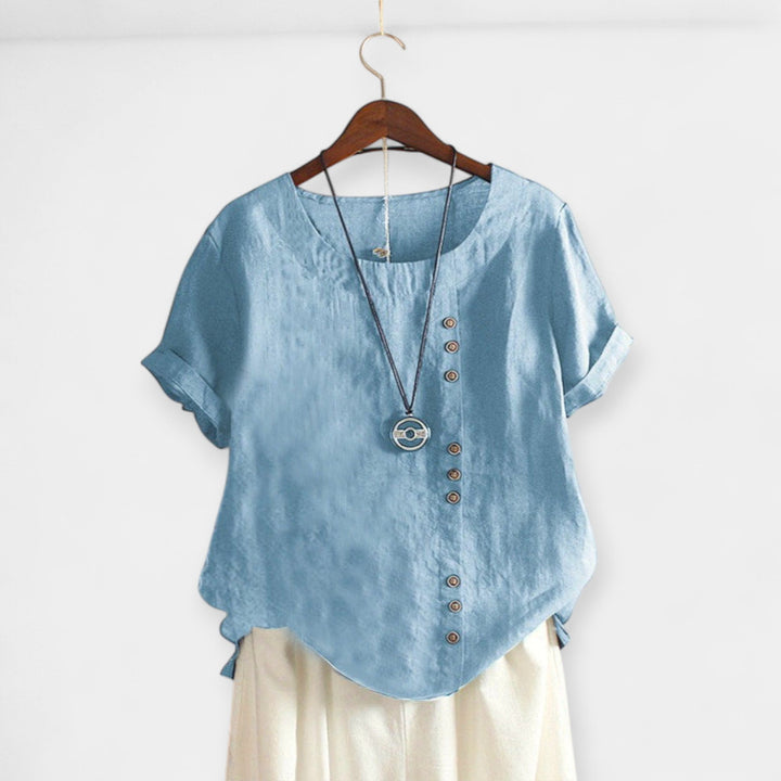 Blusa de Manga Curta com Botões
