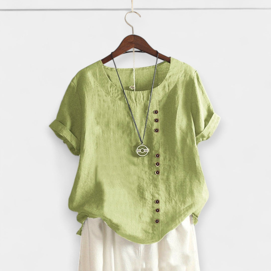 Blusa de Manga Curta com Botões