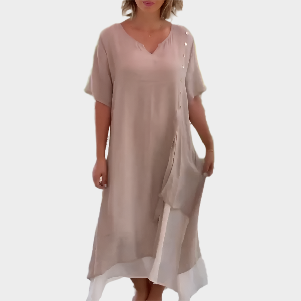 Vestido Maxi Clássico em Cor Sólida