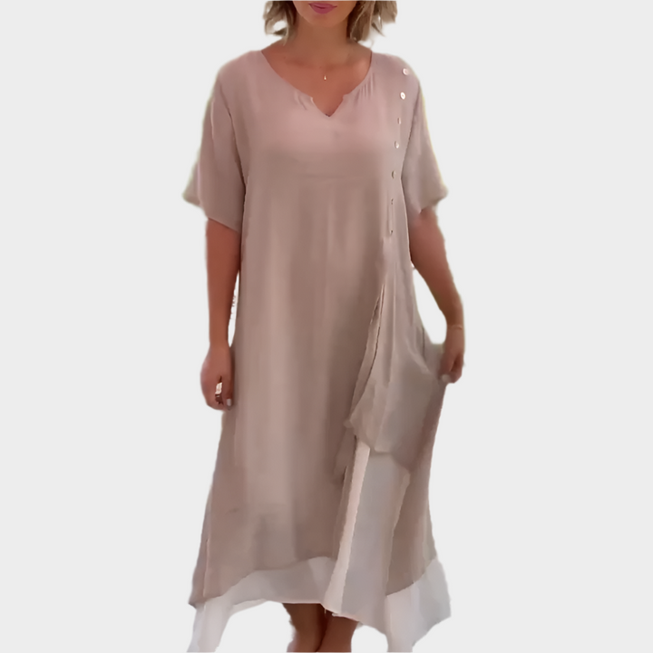 Vestido Maxi Clássico em Cor Sólida