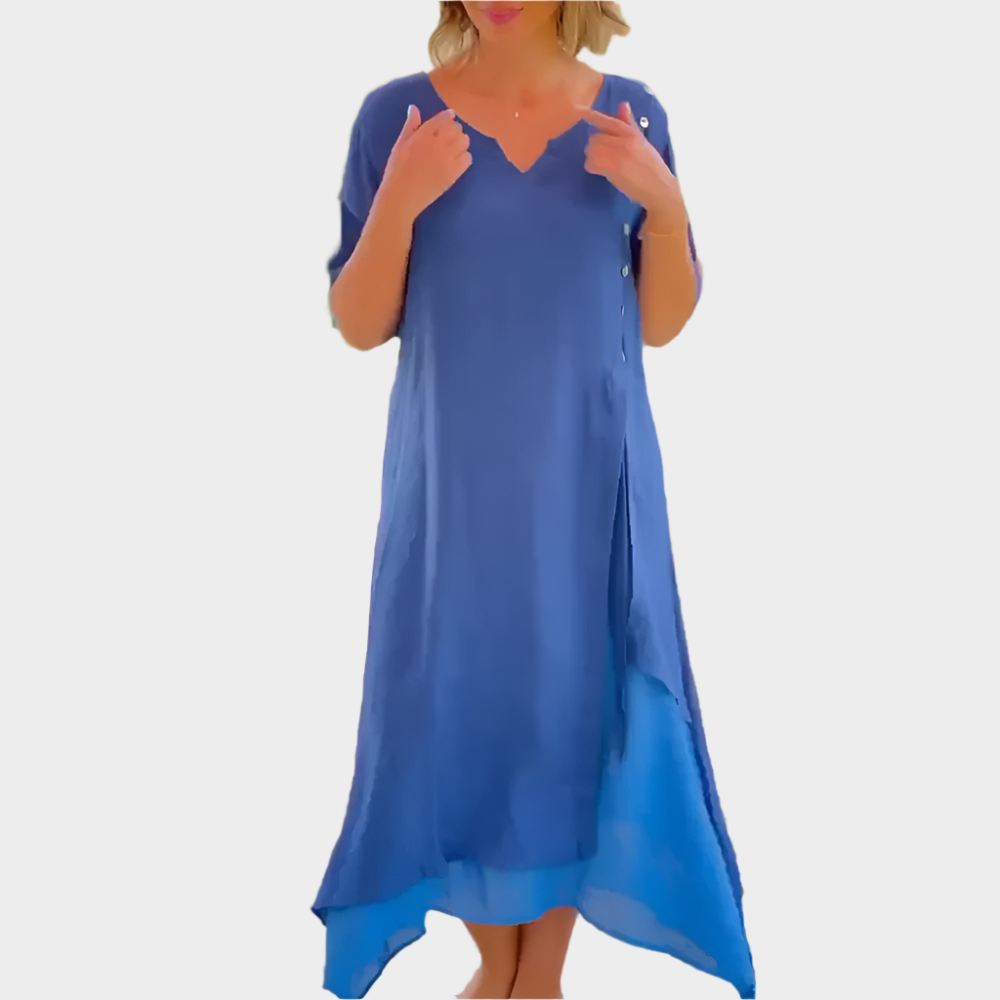 Vestido Maxi Clássico em Cor Sólida