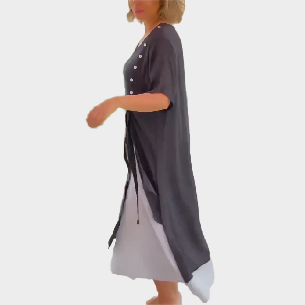 Vestido Maxi Clássico em Cor Sólida