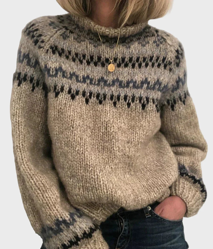 Pullover de Gola Alta com Decote Redondo