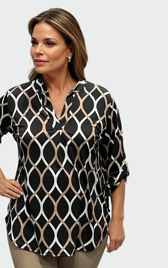 Blusa casual de manga longa com design elegante