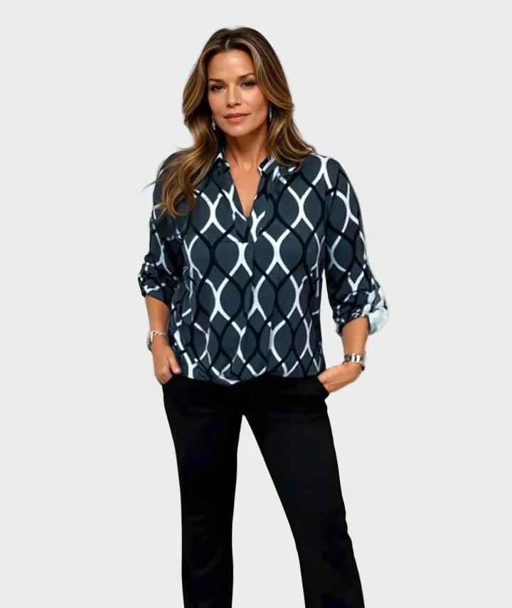 Blusa casual de manga longa com design elegante
