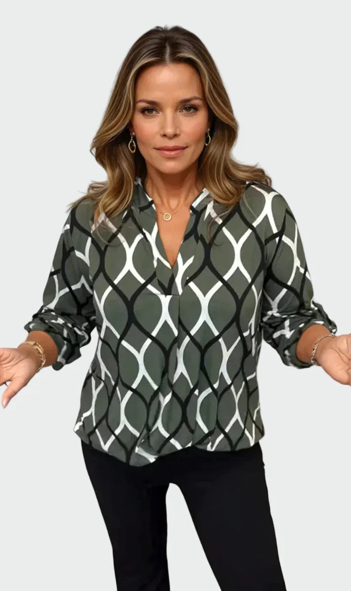 Blusa casual de manga longa com design elegante