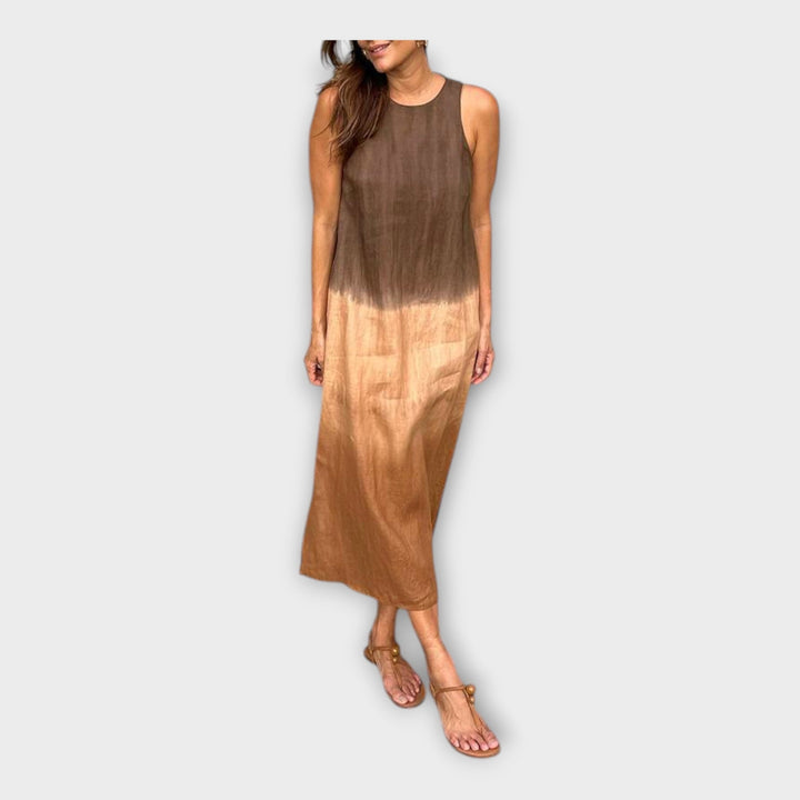 vestido com linha fluida e elegância atemporal