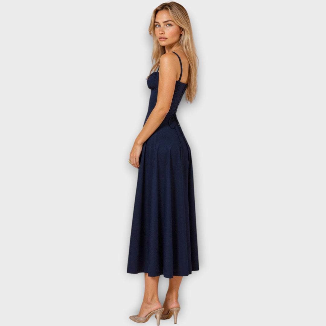 Vestido Midi com Corpete