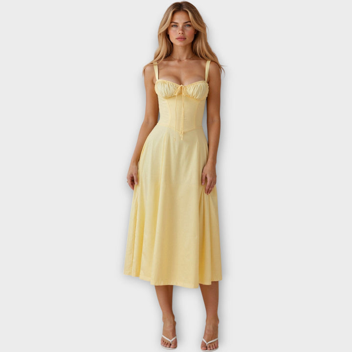 Vestido Midi com Corpete