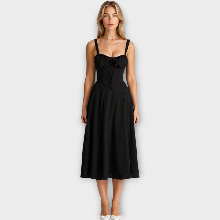 Vestido Midi com Corpete