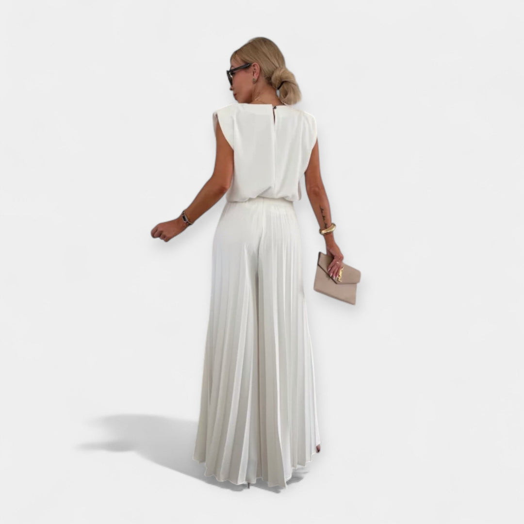 Conjunto de Moda de Verão com Top e Calças