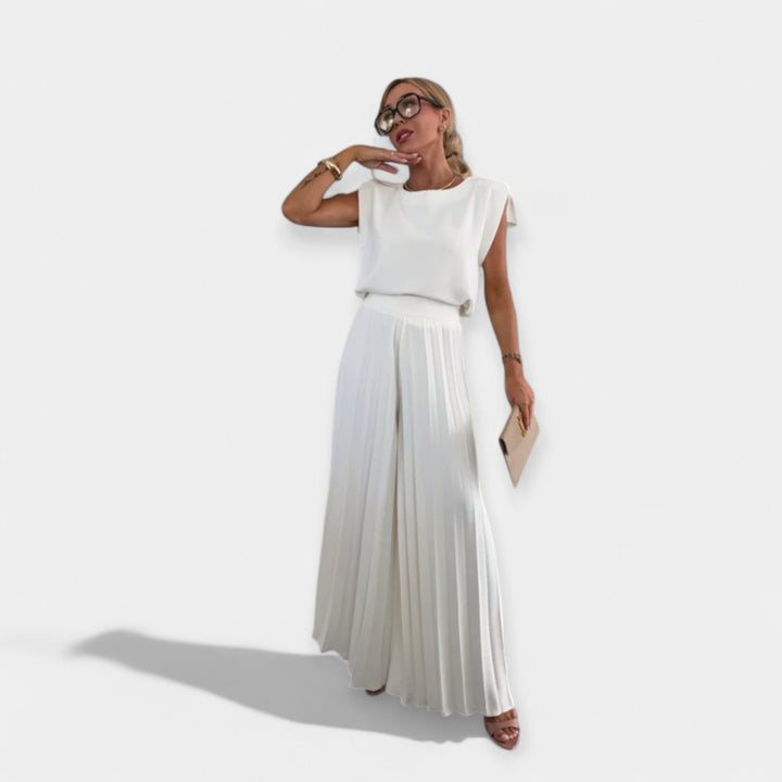 Conjunto de Moda de Verão com Top e Calças
