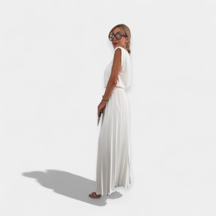 Conjunto de Moda de Verão com Top e Calças
