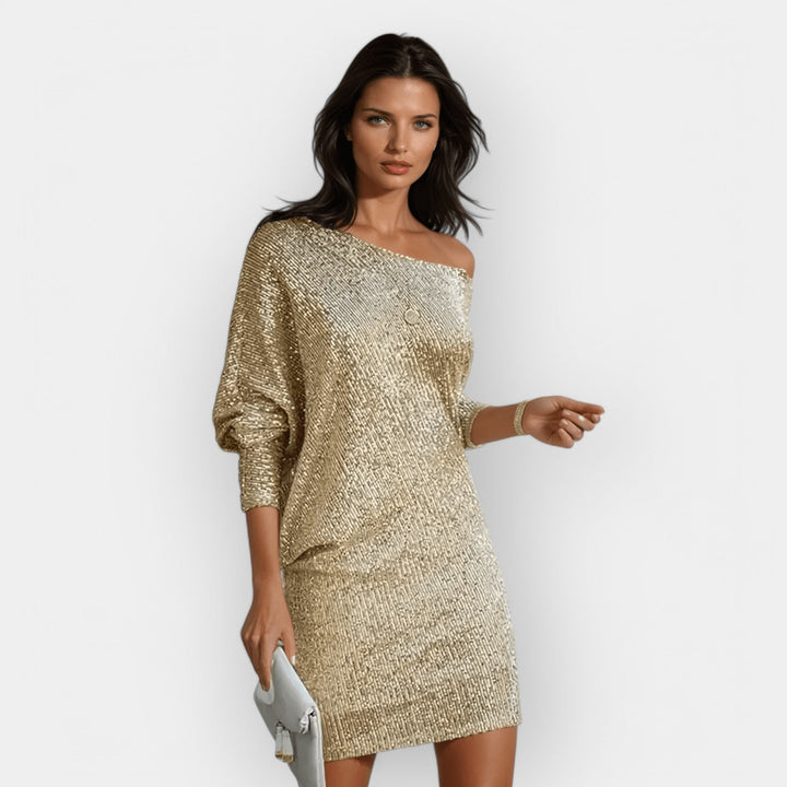 Vestido de Saída à Noite com Lantejoulas
