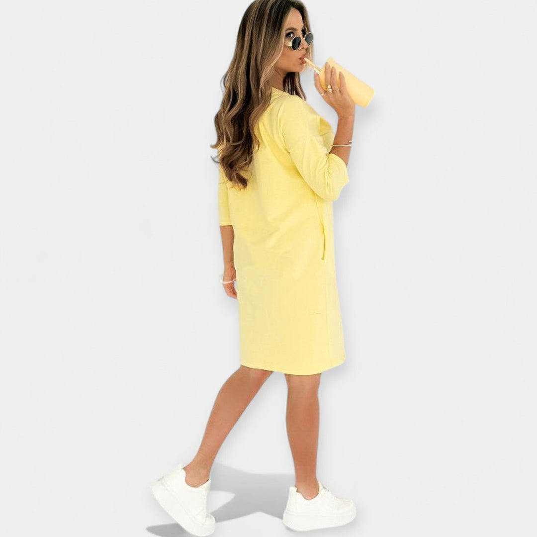 Vestido Diário com Bolsos Funcionais