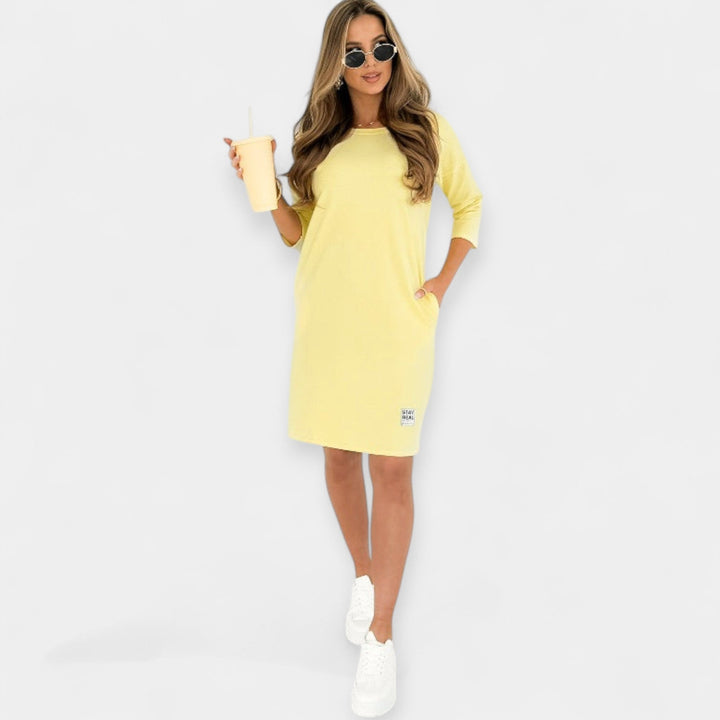 Vestido Diário com Bolsos Funcionais