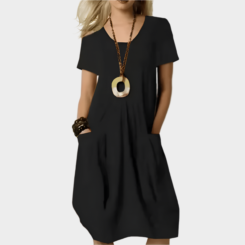 Vestido Elegante que Destaca a Cintura com Conforto Sofisticado