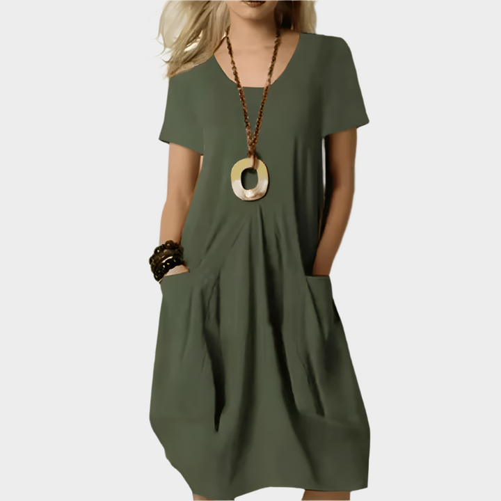Vestido Elegante que Destaca a Cintura com Conforto Sofisticado