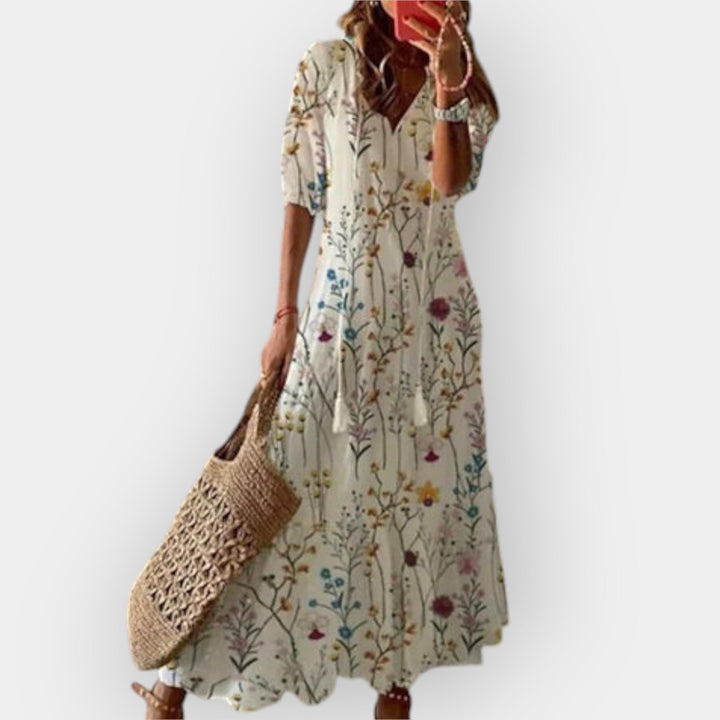 Vestido Maxi com Estilo Boémio